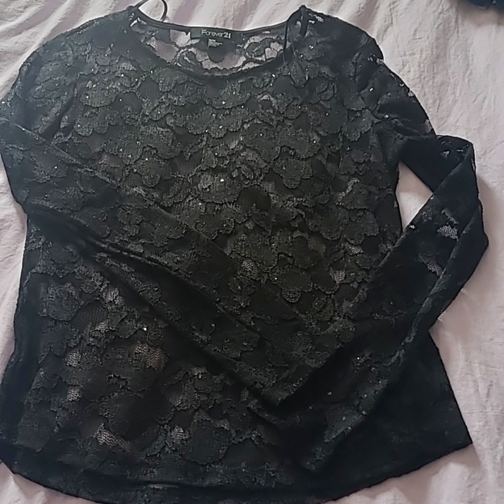 Black lace blouse